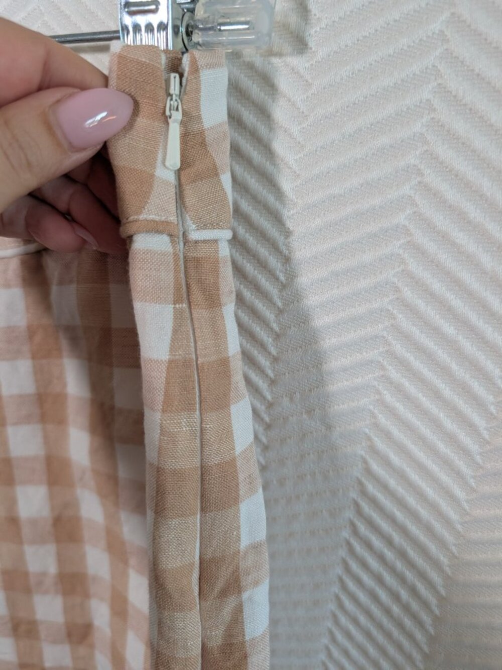 Ever New Gingham Shorts Linen Blend High Waist Size 8 Resort Festival Summer - Picture 6 of 10